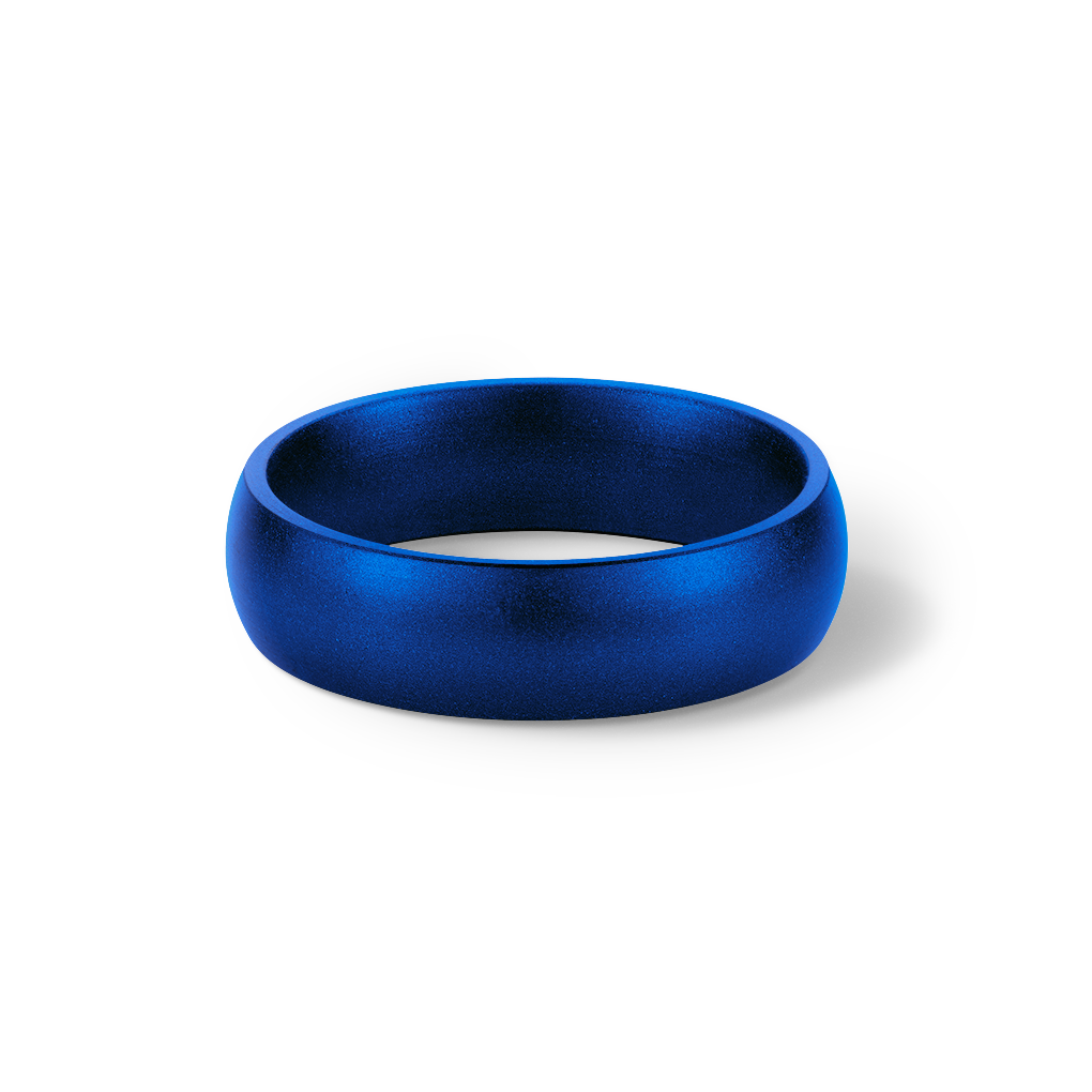 Blue Metallic Silicone Wedding Band SafeRingz