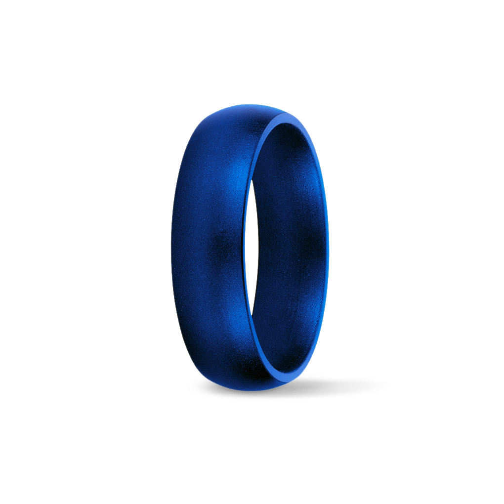 Blue silicone wedding ring hot sale