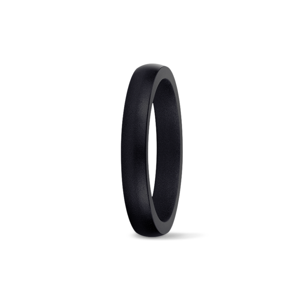 Black Stackable Silicone Wedding Band | SafeRingz